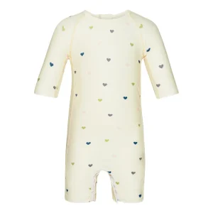 Baby badedragt - Milk - Hearts - MILK - 0-3 MDR.