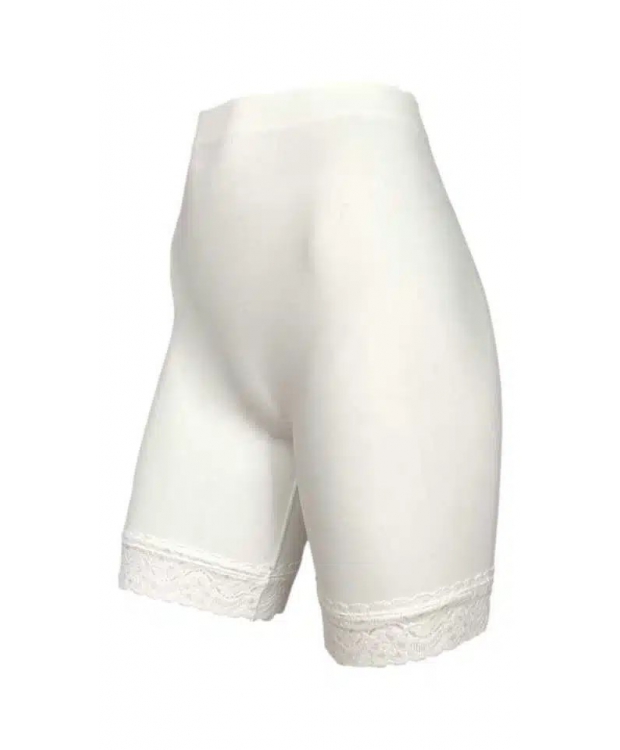 Festival Microfiber shorts i hvid med blondekant til kvinder